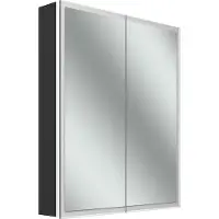 Schneider GLOW D2W Spiegelschrank, 2 Türen 30/30cm, 613x136x736mm, rundum Beleuchtung, Dim2Warm, 218.064.02.44