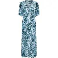Kaffe Midikleid "Damen Kleid KAisolde", Damen, Gr. 38, N-Gr, blau (teal leopard print), Obermaterial: 100% Viskose LENZING ECOVERO CV LenzEcov., Kleider Midikleid