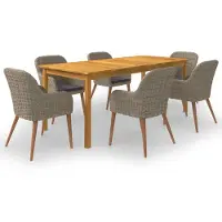 vidaXL 7-tlg. Garten-Essgruppe Braun