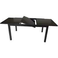 Degamo Ausziehtisch TORINO 180/240x100cm, Aluminium anthrazit + Glas schwarz
