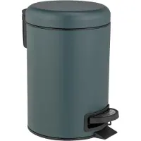 Wenko Mülleimer Leman, dunkelgrün, Kosmetikeimer aus Metall, 3 Liter