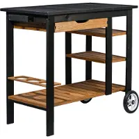 Dobar Rollbarer Beistellwagen Gartentisch BBQ Tisch Servierwagen