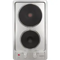 Klarstein Appetito Massekochfeld Einbau, Restwärmeanzeige, Drehknöpfe, 6 Leistungsstufen, Elektrisch, Herdplatten, Edelstahl, 2 Platten/Zonen, 3000 Watt, silber