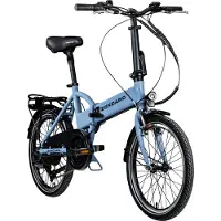 Zundapp Z101 20 Zoll Elektro Klapprad für Erwachsene 150 - 180 cm 6 Gang E Klappfahrrad E Bike Faltrad Pedelec StVZO hellblau