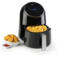 Klarstein AirVital - Heißluftfritteuse, Fritteuse, AirFryer, 1300 W, 2,5 L Füllmenge, fett-frei Frittieren, Backen, Grillen, Rösten, 8 Programme, CeraPlus Anti-Haft-Beschichtung, schwarz
