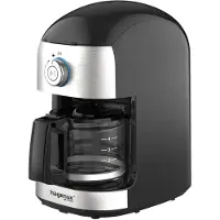 Hagenuk KM-500GH Kaffeemaschine mit Edelstahl Mahlwerk 500W und 0,5 Glaskanne