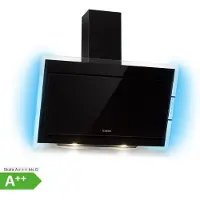 Klarstein Dunstabzugshaube Kopffrei, Abzugshaube, Dunstabzugshaube mit Aktivkohlefilter, Abluft Dunstabzugshaube, Aluminium-Fettfilter, Leiser Umluftbetrieb, 550 m³/h, 65 Watt, LED, 90 cm, Schwarz