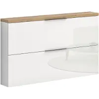Xora Hängeschuhschrank IDEA Modern Weiss hochglänzend Holznachbildung 140x82x19 cm