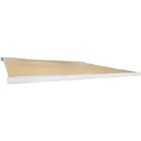 HOME DELUXE - LED Vollkassettenmarkise ELOS - Sandfarben, 500 x 300 cm - inkl. Wind- und Sonnensensor, Fernbedienung, Handkurbel, Montagematerial I Terrassenüberdachung Sonnenschutz Windschutz