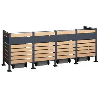 Westmann Metall Mülltonnenverkleidung Planum 4x240 L Holzoptik 330x90x120 cm