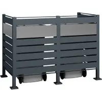 Westmann Metall Mülltonnenverkleidung Planum 2x240 L Anthrazit Mix 170x90x120 cm