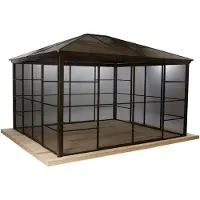 Sojag , Pavillon Castel 12x14, bronze, 362 x 427 x 296 cm (L x B x H), Aluminium