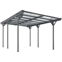Juskys CARPORT mit Flachdach 5x3 m dunkelgrau