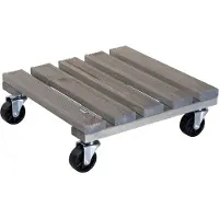 WAGNER System Pflanzenroller VINTAGE 29 x 29 x 8,5 cm, außen & innen, Holz geriffelt grau, Tragkraft 150 kg, EU Ware - 20085401