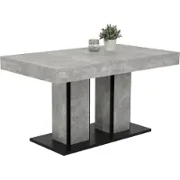 Hela Säulentisch Rose Nachbildung Betonoptik/Anthrazit, 140-180x80x76 cm