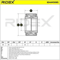 RIDEX Radlagersatz PEUGEOT,TOYOTA,CITROËN 654W0085 435110H010,9036938023,90369W0001 Radlager,Radlager & Radlagersatz 9052176007,1610911480,6822JL
