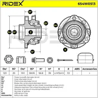 RIDEX Radlagersatz Vorne für OPEL Corsa D Schrägheck (S07) Schrägkugellager 120mm 56,5mm 654W0513