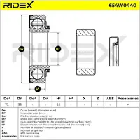 RIDEX Radlagersatz Hinten für SUZUKI JIMNY (FJ) 654W0440