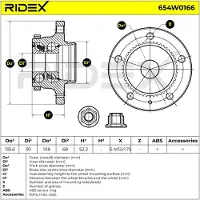 RIDEX Radlagersatz Hinten für VOLVO V70 II (285) 136,6mm 135mm 654W0166