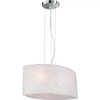 TRIO Große Pendelleuchte ELISA mit Glas Lampenschirm weiß, oval, Breite 40cm