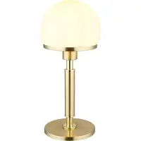 Globo Tischlampe Haku Gold mit weißem Glas