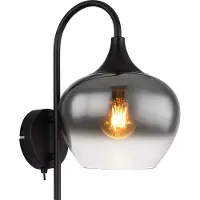 Globo Schwarze Wandlampe Maxy mit Rauchglas