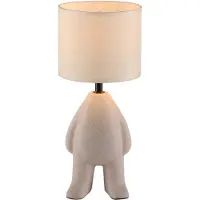 JUST LIGHT LED Tischleuchte TED Stoffschirm beige H 14cm Wohnbereich, z.B. Wohnzimmer, Schlafzimmer, Esszimmer, Flur