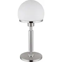 Globo Tischleuchte Metall Nickel matt, Metall verchromt, Glas opal, Kabel Textil schwarz, Wippschalter am Kabel, ø: 180mm, H: 400mm, Kabellänge 1500mm, exkl. 1x E27 40W 230V