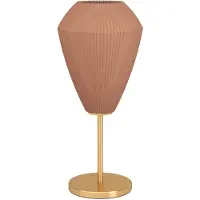 Eglo Tischlampe Caprarola, elegante Nachttischlampe, Tischleuchte aus Metall in Messing und satiniertem Glas in Sandfarben, Tisch-Lampe, E27 Fassung