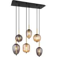 Globo Hängelampe mit 6 Leuchten Blacky Schwarz