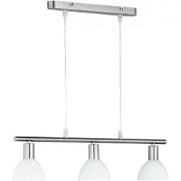 TRIO Balken Pendelleuchte DALLAS 3 flammig Glas Lampenschirme Weiß Ø 11cm, 61cm breit