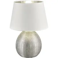 TRIO - Tischlampe LUXOR - Silber - 24x24x35 cm