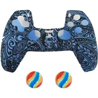 König Design 2 x Schutzhülle für Playstation 5 DualSense Controller Skin Silikon Schutz Motiv
