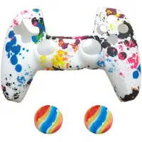 König Design 2 x Schutzhülle für Playstation 5 DualSense Controller Skin Silikon Schutz Motiv