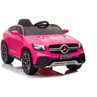 Es-toys Kinder Elektroauto Mercedes GLC pink, Kunstledersitz, EVA-Reifen
