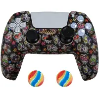 König Design 2 x Schutzhülle für Playstation 5 DualSense Controller Skin Silikon Schutz Motiv