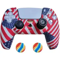 König Design 2 x Schutzhülle für Playstation 5 DualSense Controller Skin Silikon Schutz Motiv