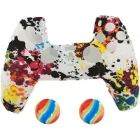 König Design 2 x Schutzhülle für Playstation 5 DualSense Controller Skin Silikon Schutz Motiv