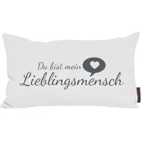 Magma Heimtex Magma-Heimtex Sofakissen Lieblingsmensch, weiß, mit Bezug aus Baumwollgemisch, 30x50 cm