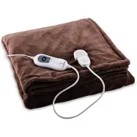 Klarstein Dr. Watson XXL Heizdecke 3 Stufen waschbar 200x180cm Mikroplüsch Braun XL