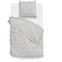 Zohome Mako Satin Fiori di Satinado Bettwäsche 135 Ash Grey Ash-Grey 1 Bettbezug 135x200cm + 1 Kissenbezug 80x80cm