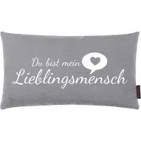 Magma Heimtex Magma Dekokissen Lieblingsmensch grau 30x50 cm - grau