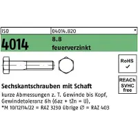 Industrial Quality Supplies Sechskantschraube ISO 4014 m.Schaft M 10 x 110 8.8 feuerverzinkt