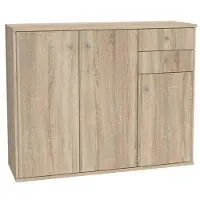 Forte Kommode "Tempra, Kommode, 3 Türen, 2 Schubkästen, viel Stauraum", braun (sonoma eiche), B:108,8cm H:85,5cm T:34,8cm, Sideboards, Kommode, Breite 108,8 cm