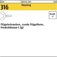 F. REYHER Nchfg. GmbH & Co. KG Flügelschraube DIN 316 M 8 x 50 Messing