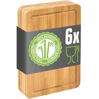 Dune Design 6er Set: Frühstücksbrettchen Holz 22x15 Brotzeitbretter Kleine Schneidebretter