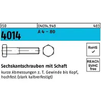 Industrial Quality Supplies Sechskantschraube ISO 4014 m.Schaft M 8 x 100 A 4 - 80
