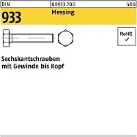 Industrial Quality Supplies Sechskantschraube DIN 933 VG M 12 x 100 Messing
