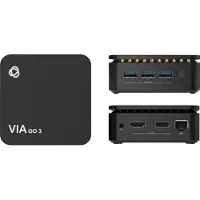 Kramer VIA-GO3, Desktop, Schwarz, Aluminium, Kensington, CE, FCC, UL, BIS, Intel