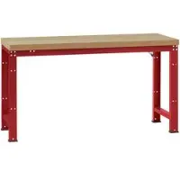 Manuflex Werkbank Profi Standard, Tischplatte Kunststoff B 1250 x T 700, rubinrot